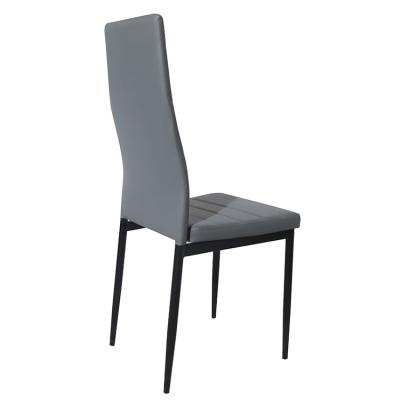 China K/D Hebei Gray PVC Upholstered Dining Chair Leather Luxury Steel Dining Chairs for sale