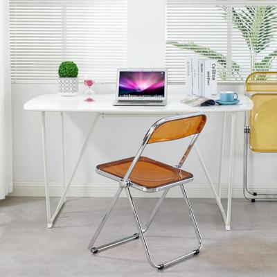 China MODERN Modern Folding Chair Transparent Acrylic Plastic Chairs Metal Leg Acrylic Dining Chair for sale