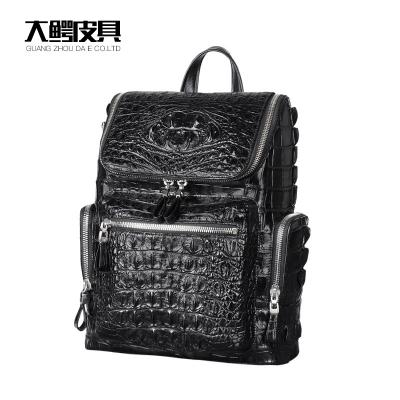 China 2022 New Large Capacity Anti-theft Backpack Men Genuine Leather Travel Bag 15-Inch Thailand Crocodile Leather Men's Computer Backpack for sale