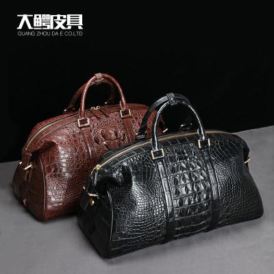 China Siamese Crocodile Fish Skin Bag Men's Bag Large Capacity Duffle Bag Dumpling Bag Genuine Leather Unisex Travel Bag Large for sale