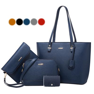 China Fashion Women Handbags Set 4 Pieces Tote Shoulder Bag Leather Crossbody Messenger Purse Ladies Coin Satchel Pocket Handle Fashion Wallet for sale