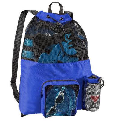 China Promotional Swim Bag Drawstring Closure Mesh Backpack Drawstring Mesh Swim Swimming Bag for sale