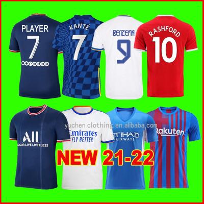 China Shirts & Tops Wholesale 21/22 Thailand Quality Black Red Stripe Football Jersey New Season Soccer Jersey Football Shirts For Men for sale