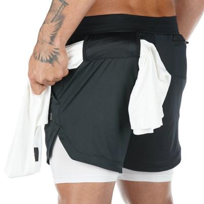 China New Double Layer Sports Custom Fitness Breathable QUICK DRY Gym Men's Jogging Shorts Summer Men's Shorts for sale