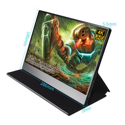 China Ultra thin 12.5 inch IPS portable monitor 4K UHD LED display screen simple with type C 3.1 for PC laptop monitor gaming monitor for sale