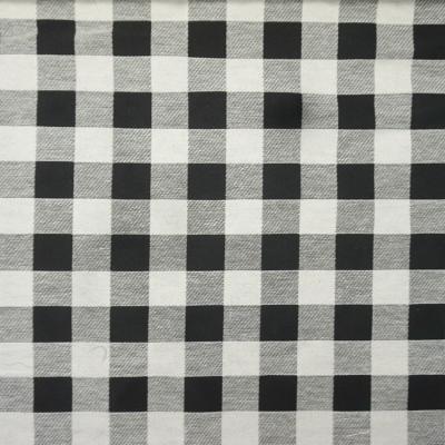 China New Fashion Black Shrink-Resistant Product White Grid Woven Square Jacquard Yarn-Dyed Fabric For Wear Dress Women for sale