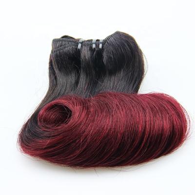 China Wholesale Virgin Double Curl Virgin Magic Hair Extensions funmi hair extensions short hair cuticle aligned curl ombre bouncy color 1B/99j for sale