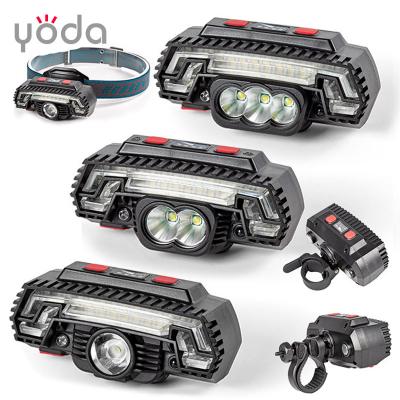 China New Convenient Plastic Type C USB Rechargeable Headlight 10w Multi Functional Work Bicycle ABS Light for sale