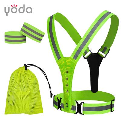 China Outdoor Activity High Visibility Warning Reflective LED Vest Running Lights For Outdoor Activity for sale