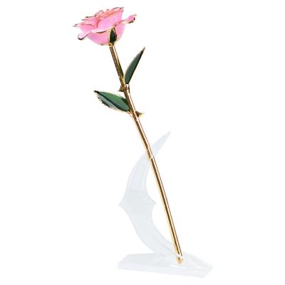 China WR Metal Rose Gold Rose Flower Lasting Valentine's Day Mother's Day Gift Present For Wedding Christmas for sale