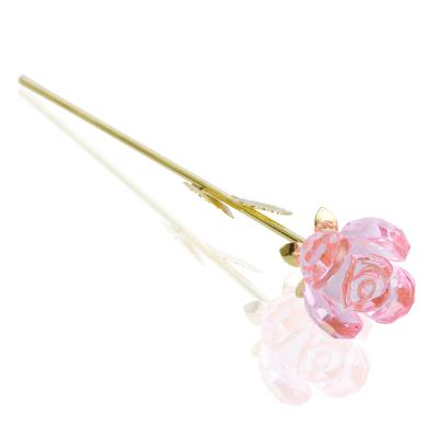 China Ainy Rose Custom Artificial Crystal Rose Long Lasting Girlfriend Gift, Crystal Rose Flower With Free Shipping blue red colorful for sale for sale