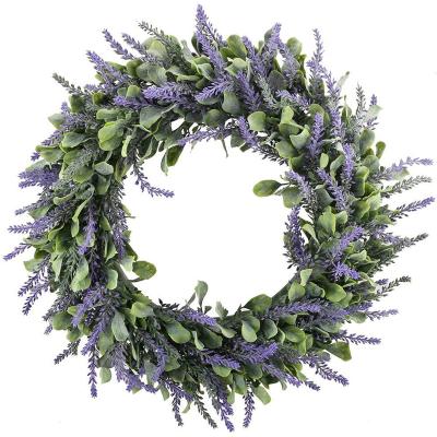 China Propose Hot Sale Preserved Flower Eternal Purple Garland, Wreath Garland Round Artificial Flower Garland For Front Door Home Decor for sale