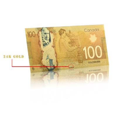 China Europe China Goods Wholesale One Hundred Colorful Gold Canadian Bank Notes For Decorative for sale