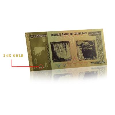 China Other Colored Zimbabwe 999 Colorful Gold Banknote One Hundred Trillion Dollar Bill Worth Collection for sale