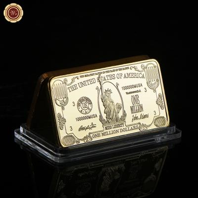 China Europe Wr One Million Bill Note Bar Grade 999.9 Gold Banknote Metal Bars 24k With Plastic Case for sale