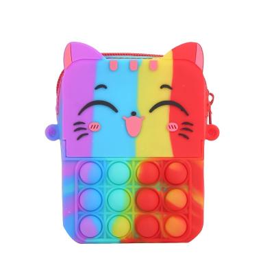 China Fashionable High Quality Silicone Kids Toss Noise Coin Bag Backpack School Bag Busy Person Toys for sale