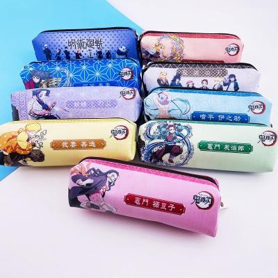 China Schools & Offices Wholesale Cartoon Cute Japan Anime Demon Slayer Create Back PU Pencil Case for sale