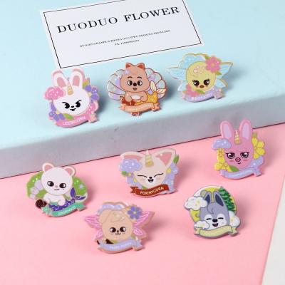 China Cute Stray Kids SKZOO Pin Europe Wholesale KPOP Idol Merchandise Cartoon Acrylic Badge for sale