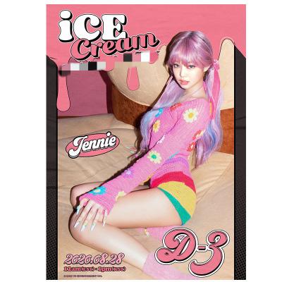 China Other Goods Wholesale Ice Cream Idol Kpop Sticker Wallpaper Black Pink Adhesive Poster for sale