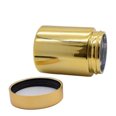 China Gold 60g Black White Heatable Facial Small Round Amber Clear Cosmetic Cream Glass Empty Frosted Jar for sale