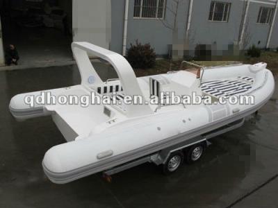 China Fiberglass CE Fiberglass Hull RIB Boat RIB730 With Teak Flooring for sale