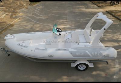 China Outboard PVC Motor Hull Material And Fiberglass RIB Boat for sale