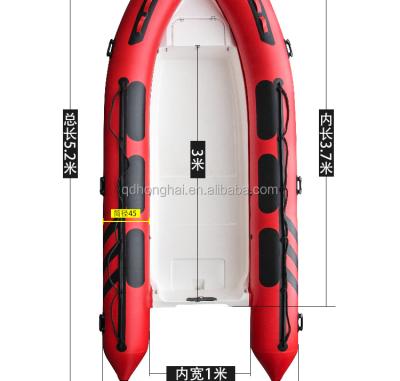 China PVC Fiberglass Hull Inflatable Boat RIB520 PVC Tube RIB Boat for sale