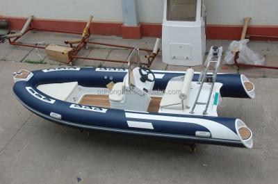 China High Quality CE Certification Fiberglass Hull Rib Boat RIB480B Rigid Inflatable Boat for sale