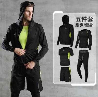 China Anti-Static Fitness Suits Men's Gym Riding Running Training Tight Fits Quick-drying T-shirt Sports Suit for sale