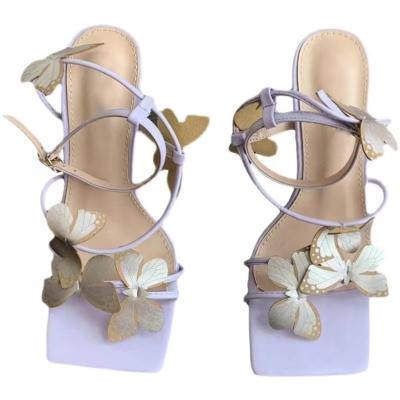 China Light Sexy Women's Strap Ankle Strap Crystal Butterfly Sandals Summer Dress Party High Heels for sale