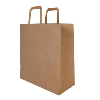 China Recycled Materials Custom Your Own Sales Logo Large Fancy Glossy Finish Shopping Paper Gift Tote Bags With Message Tag Blank Kraft Paper Bag for sale