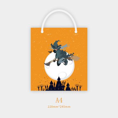 China Recyclable Pumpkin Ghost Bag Candy Handbag Halloween Gift Bag Kids Exquisite Paper Bags for sale