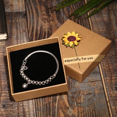 China Custom Factory Wholesale Recyclable Luxury Gift Box Valentine's Day Recyclable Gift Box Packaging Ring Bracelet Sunflower Jewelry Box for sale