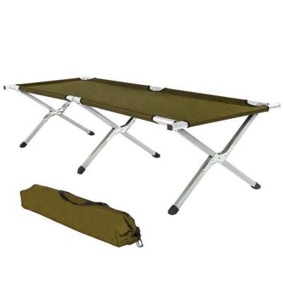 China Outdoor Camping Raising New Design Army Camp Folding Moving Bed For Beach Furniture Sun Lounger Portable Lightweight Folding Bed for sale