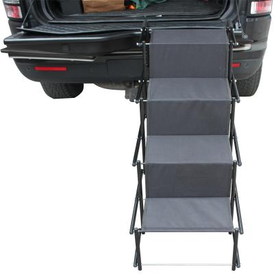 China Travel Lightweight Steel Tubes Waterpoof Fabric Pet Car Staris Ladder Non Slip Bottom Fits Trucks SUV Beds Sofas Steps Up To 120 Pounds for sale