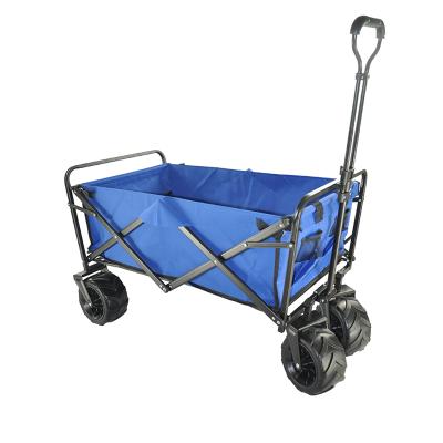 China Foldable Beach Cart Foldable Ease of Use Longevity Outdoor Deck Garden Cart with Telescopic Handle and Adjustable Handle for sale