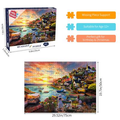 China Toy Wholesale High Quality Custom Cartoon Printing Jigsaw Puzzle 1000 Pieces For Adults for sale