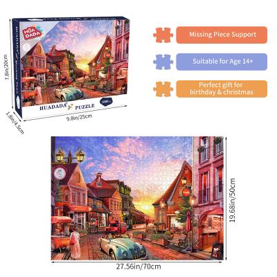 China Toy Wholesale Custom Puzzle Educational cartoon cartoon toys games 500 1000 2000 pieces puzzle for adults and kids for sale