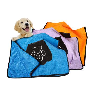 China Sustainable Dogs And Cats Bath Towels Microfiber Pet Towels Soft And Comfortable Pet Supplies for sale