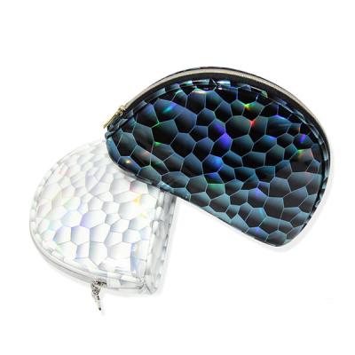 China Custom Logo Eco-friendly Transparent PVC Make Up Bag Waterproof Customized Holographic TPU Bag Makeup Bag For Girls for sale