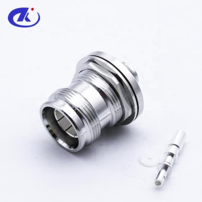 China LOW PIM Coaxial 50ohm Female Bulkhead 4.3-10 Connector For RG401/LMR250 1/2SF Cable for sale