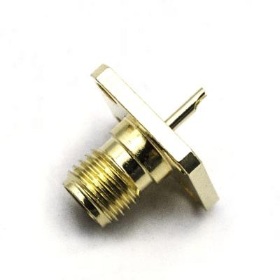 China Hot Selling RF Solder Flange 4 Hole SMA Female Connector for sale