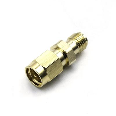 China Good Quality Microwave Coaxial 50ohm RF SMA Male To SMA Female Adapter Gold Pin for sale