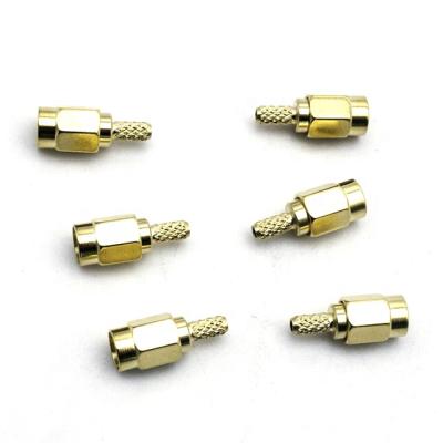 China RF Gold Plated Crimp Type SSMA Male Plug Connector For RG316 for sale