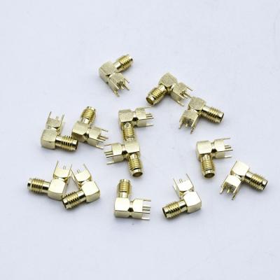 China RF Gold Plated RF SSMA Coaxial PCB Female Right Angle Connector for sale