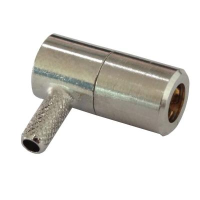 China Female RF 75ohm RF SMB Crimp Right Angle Connector For RG316 Coaxial Cable for sale