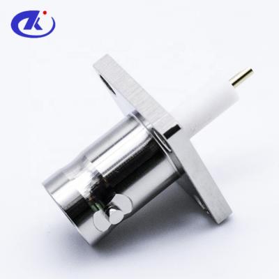 China Hot Selling RF BNC Flange Panel Mount Female Connector With Gold Pin , Solder Type for sale