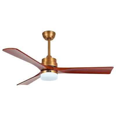 중국 Fengyun 220 110v dc motor decorative modern solid wood blades remote control led ceiling fans with light 판매용