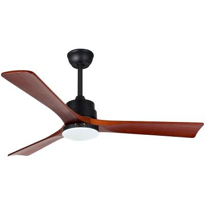 중국 Fengyun new idea dc motor 52 inch 3 color wooden air conditioning remote control led ceiling fans with light 판매용