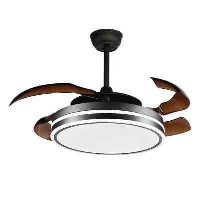 Κίνα 220V 110V 42 inch remote control modern retractable hidden blades invisible designer chandelier led ceiling fans with light προς πώληση